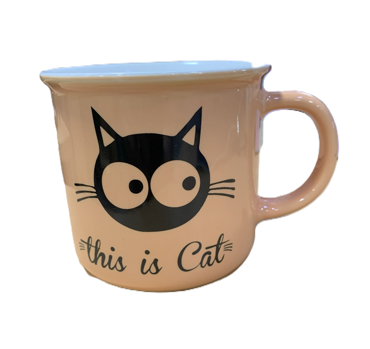 TAZA  CON CARA DE GATO