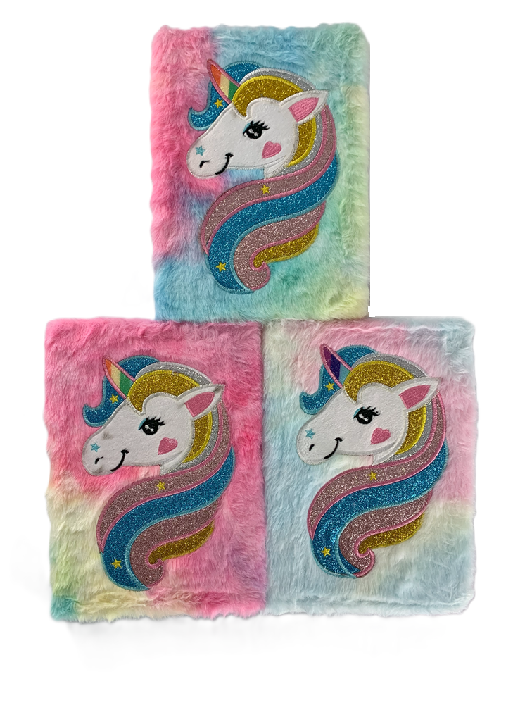 LIBRETA DE APUNTES 1L/80H UNICORNEO/FORRO DE PELUCHE