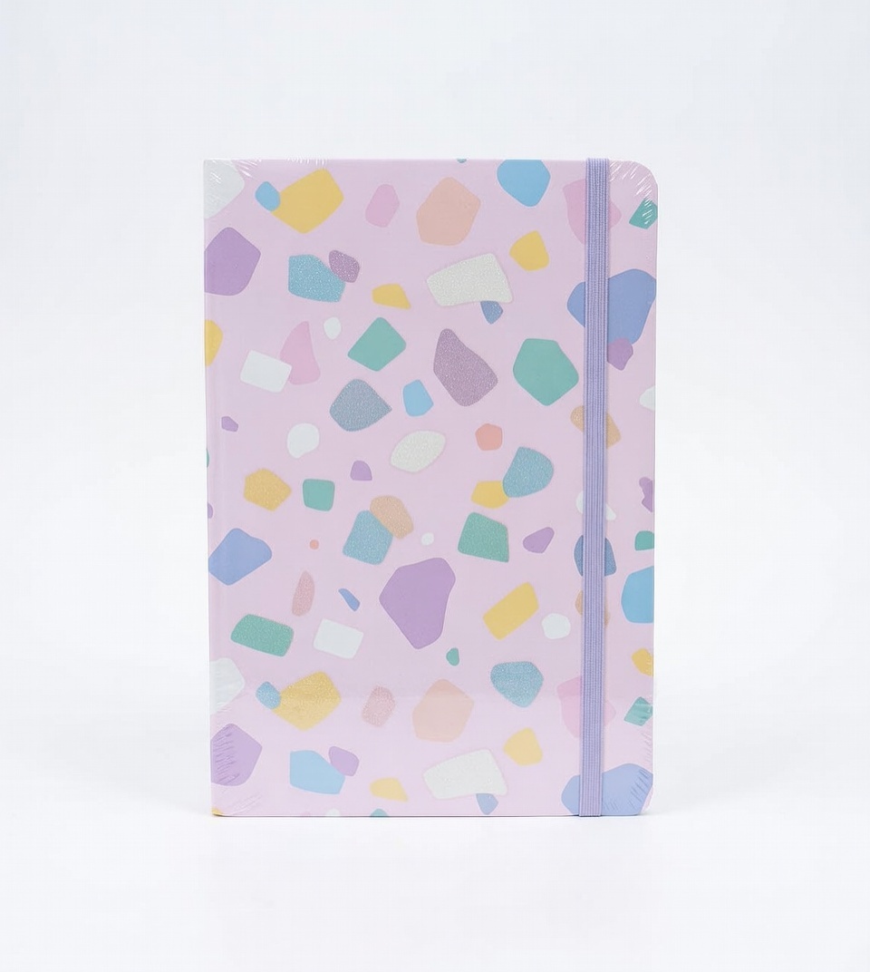 LIBRETA DE APUNTES 1L/80H FIGURAS ESCARCHADA