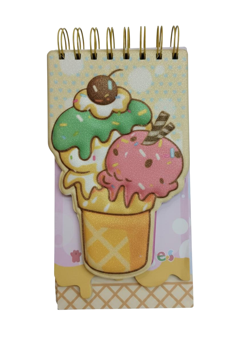 LIBRETA DE APUNTES 1L/100H HELADO 3D