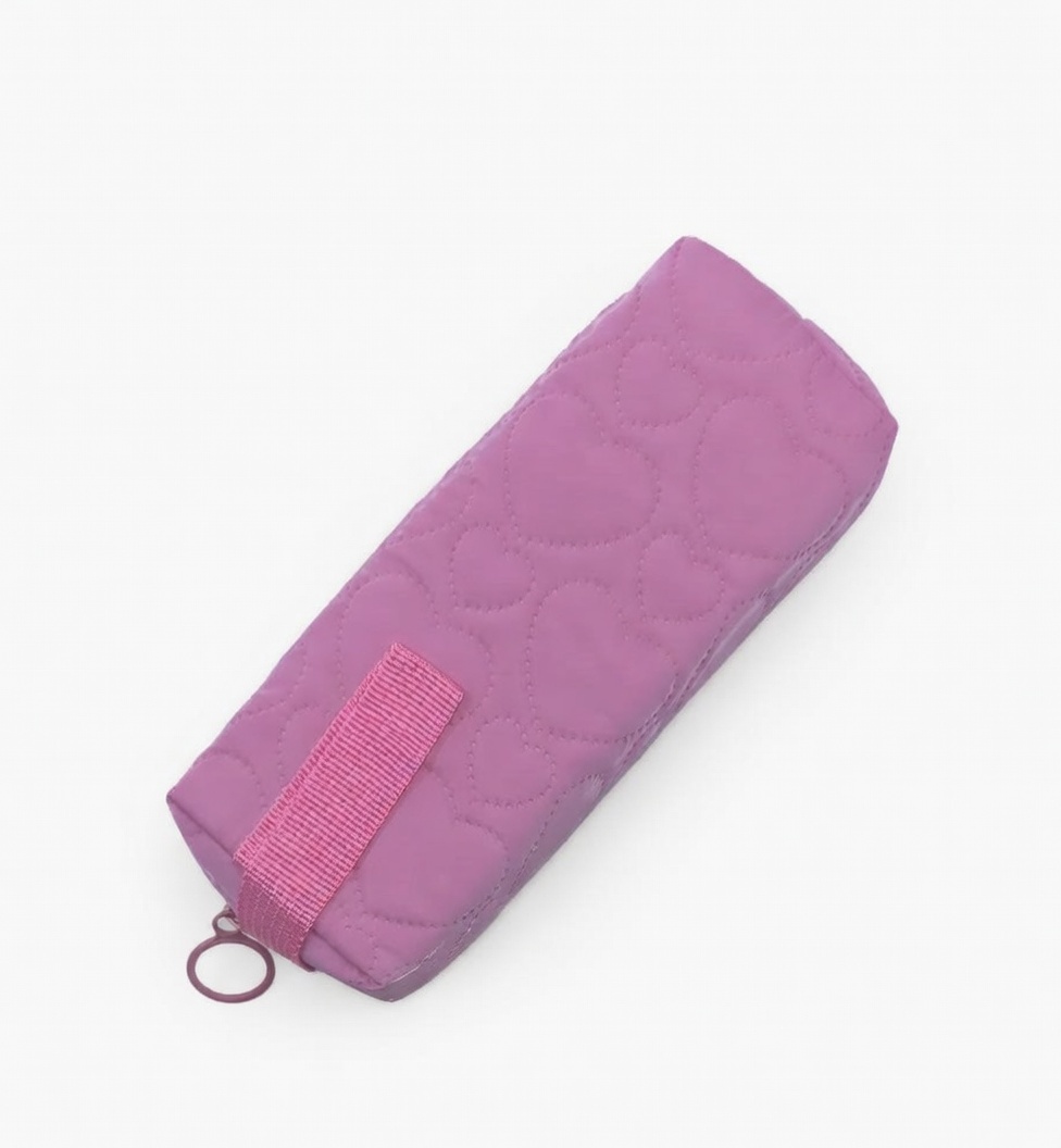 CARTUCHERA 19*20 CM TELA ACOLCHADA CON CORAZONES