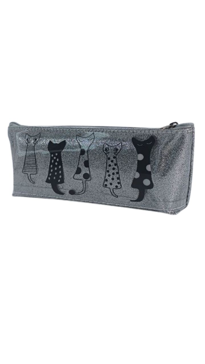 CARTUCHERA 19*20 CM ESCARCHADA DE GATO