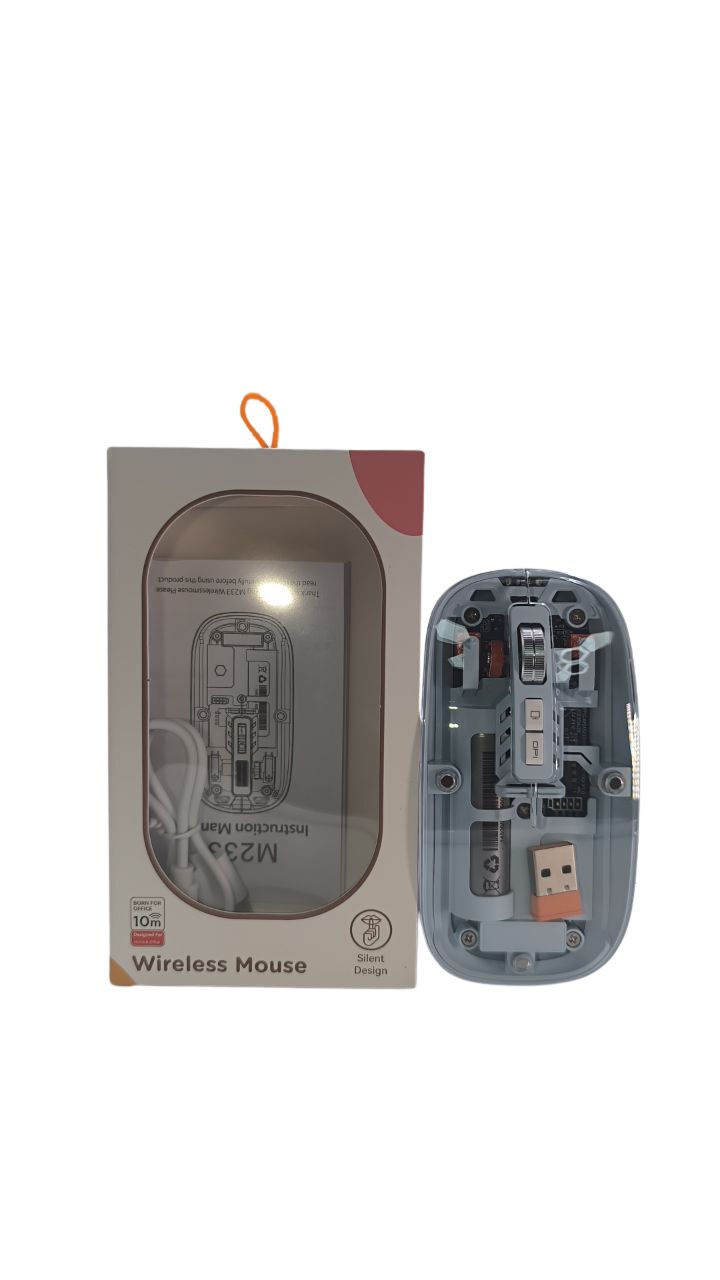 MOUSE INALAMBRICO TRANSPARENTE TAPA IMAN