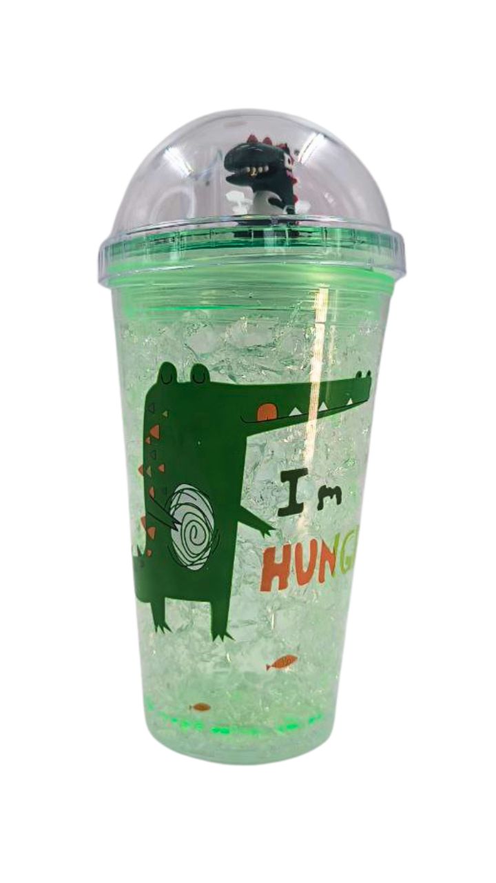 VASO PLASTICO TAPA ESFERA DINOSAURIO