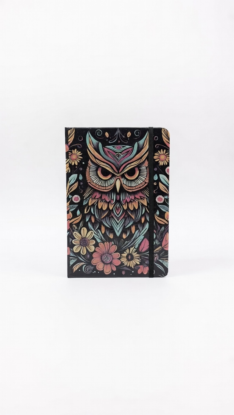 LIBRETA DE APUNTES 1L/80H BUHO CON FLORES WEIBO