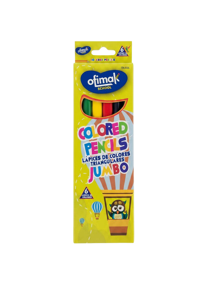 COLORES JUMBO TRIANGULAR 6PZ OFIMAK