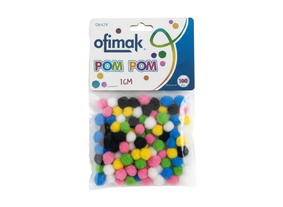 POM POM COL SOLIDO 1 CM 100 U OFIMAK