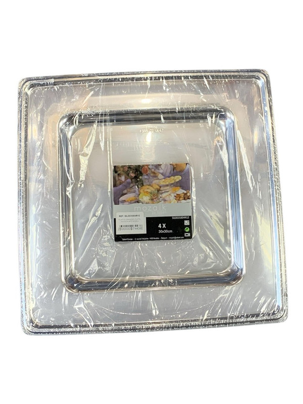 PLATOS GRANDES PLATA 30X30CM 4PZ MOZAIK