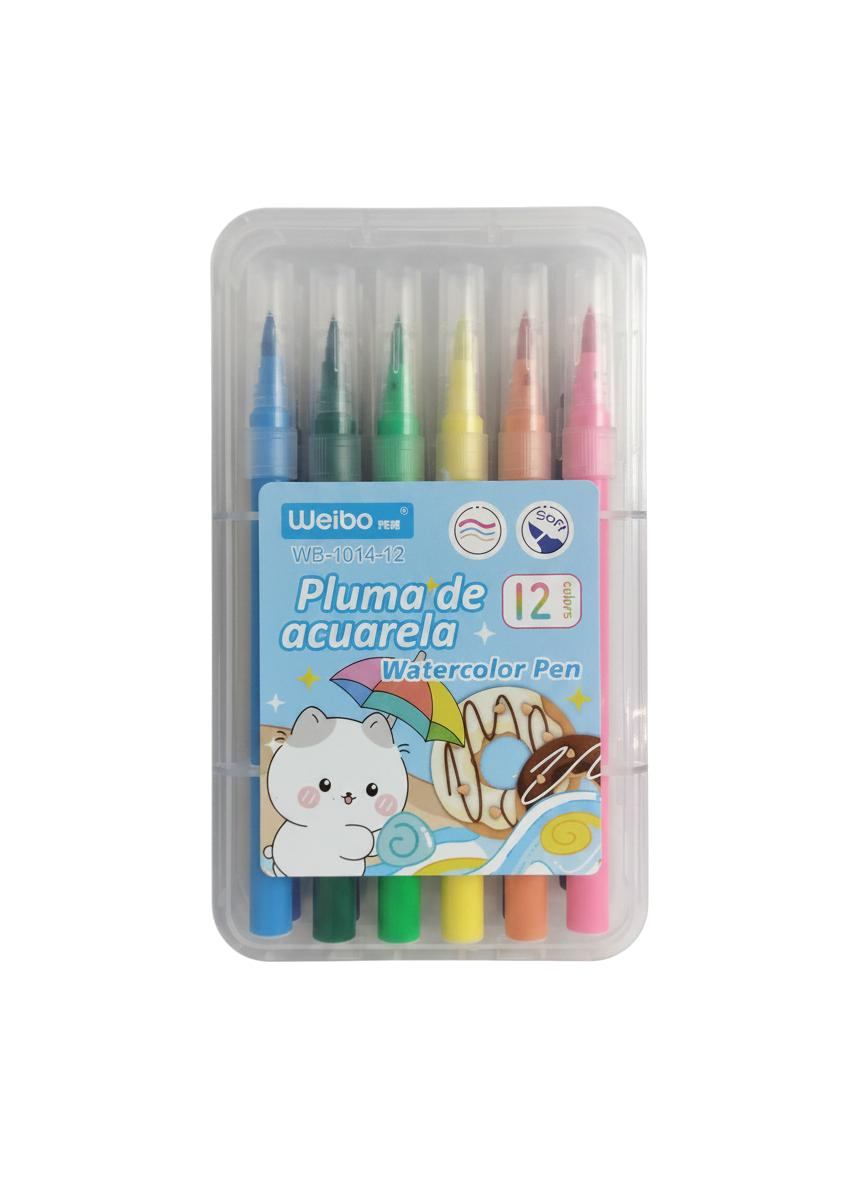 MARCADOR 12UND ESTUCHE ACUARELA WEIBO