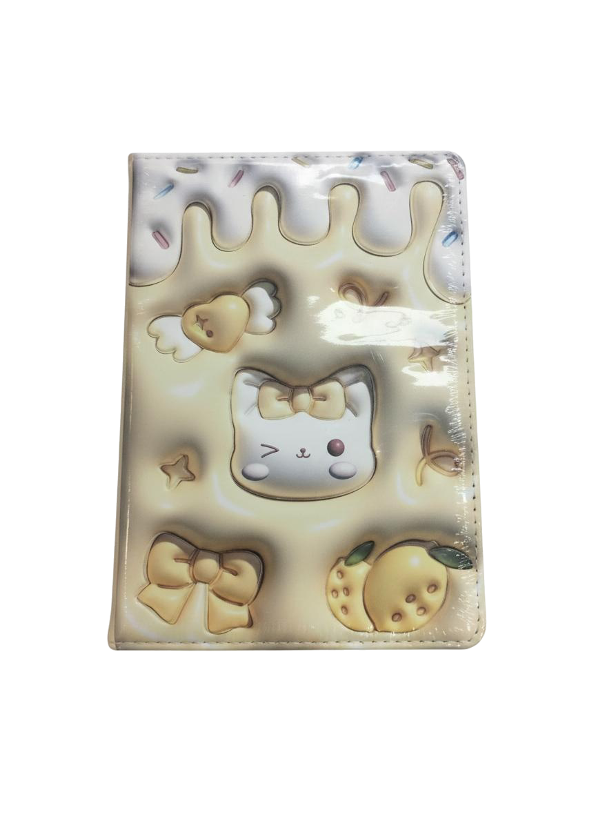 LIBRETA DE APUNTES 96 HOJAS 3D CARITA DE GATO WEIBO