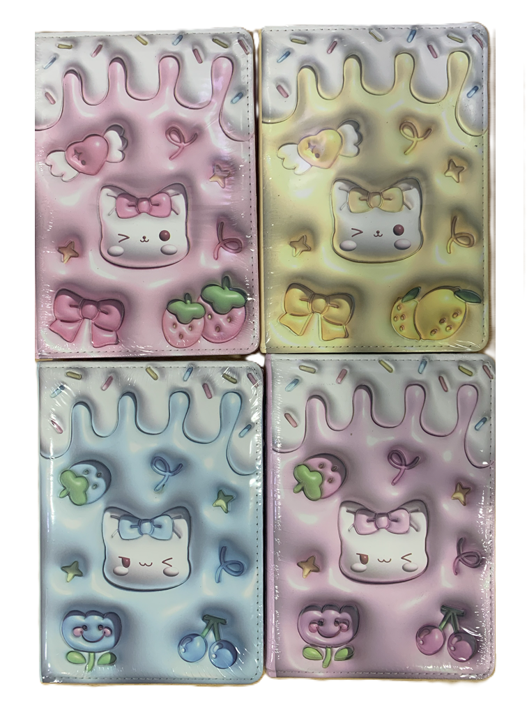 LIBRETA DE APUNTES 96 HOJAS 3D CARITA DE GATO WEIBO