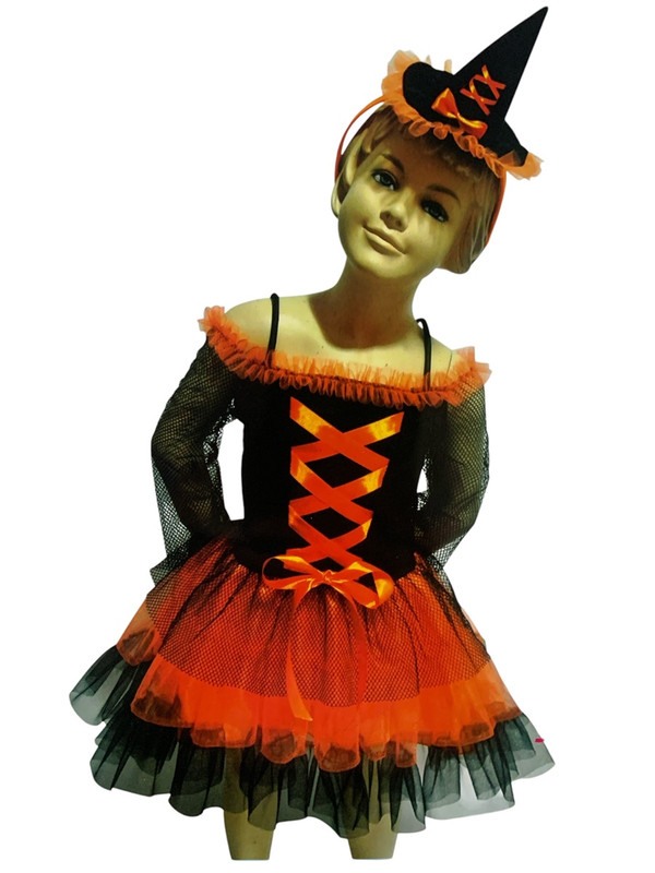 DISFRAZ BRUJITA CALABAZA NINA