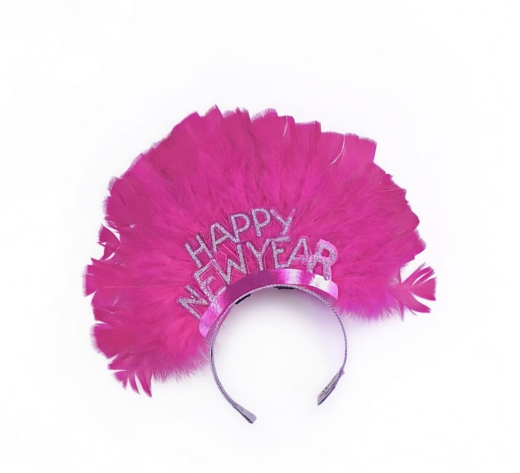 CINTILLO HAPPY NEW YEAR C/PLUMAS