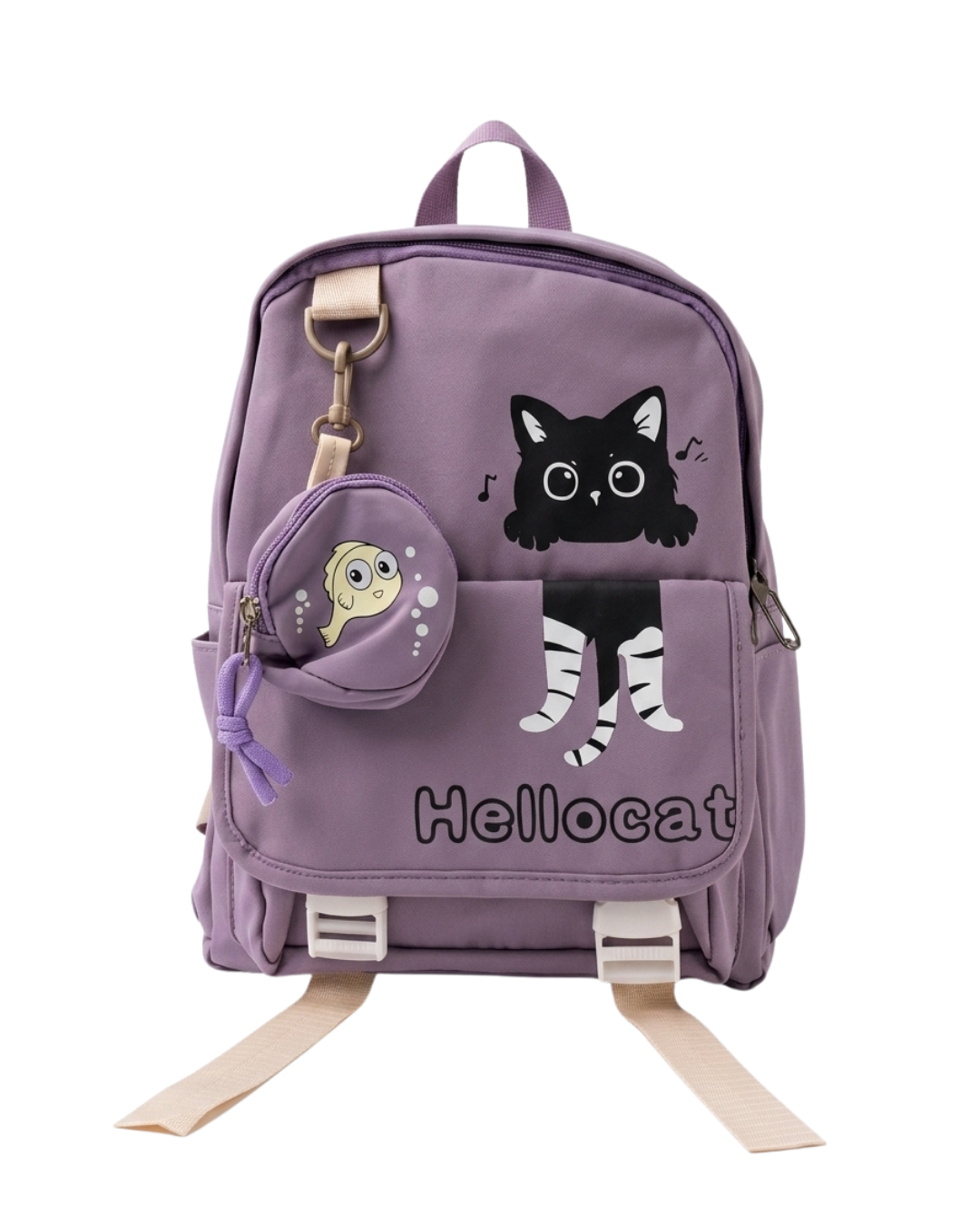 MORRAL GATITO MINI CON MONEDERO  (MORADO)