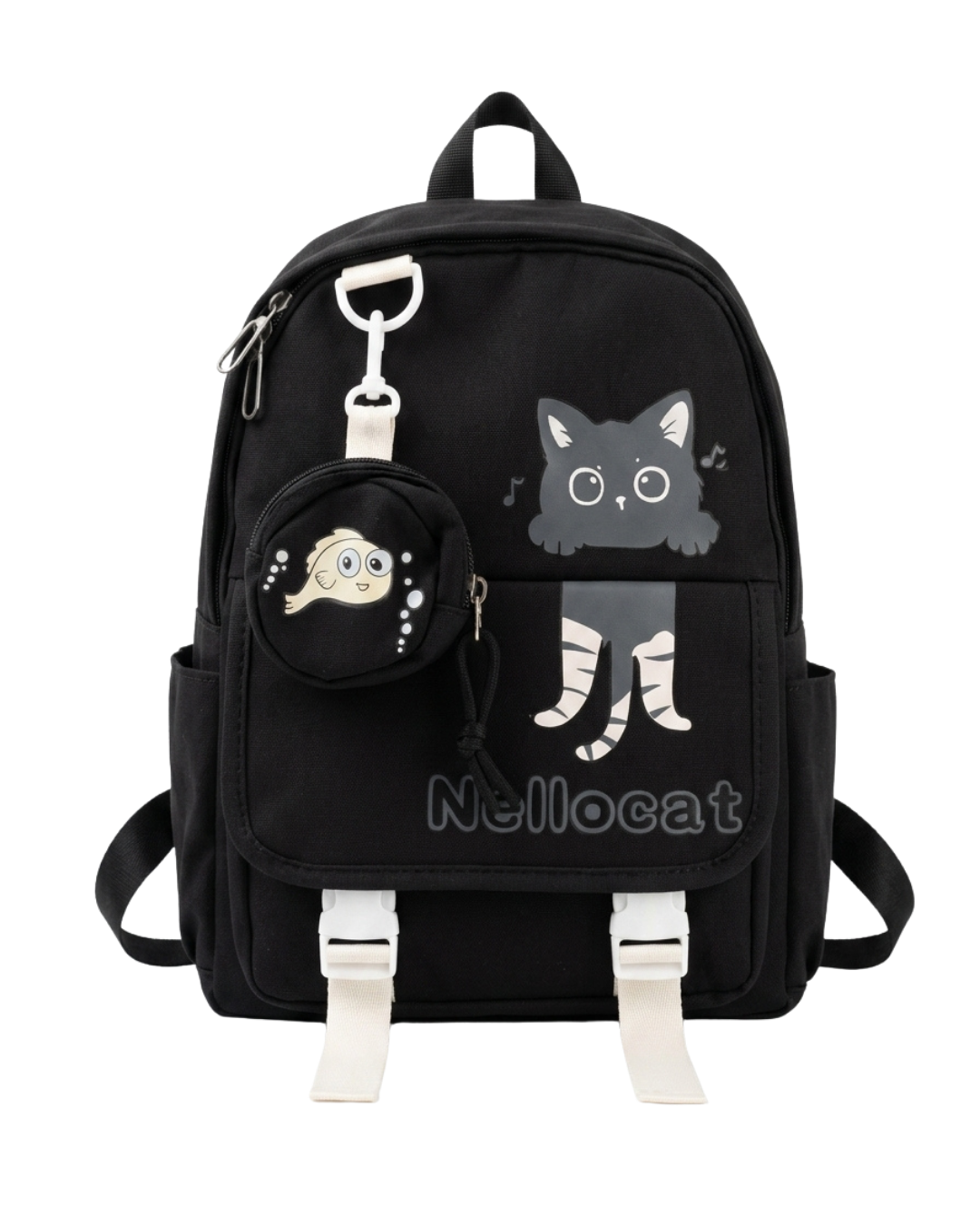 MORRAL GATITO MINI CON MONEDERO  (NEGRO)