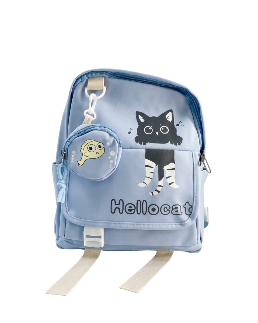 MORRAL GATITO MINI CON MONEDERO  (AZUL)
