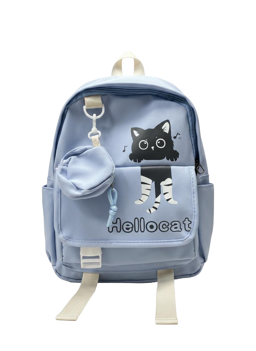MORRAL GATITO MINI CON MONEDERO  (TURQUESA)