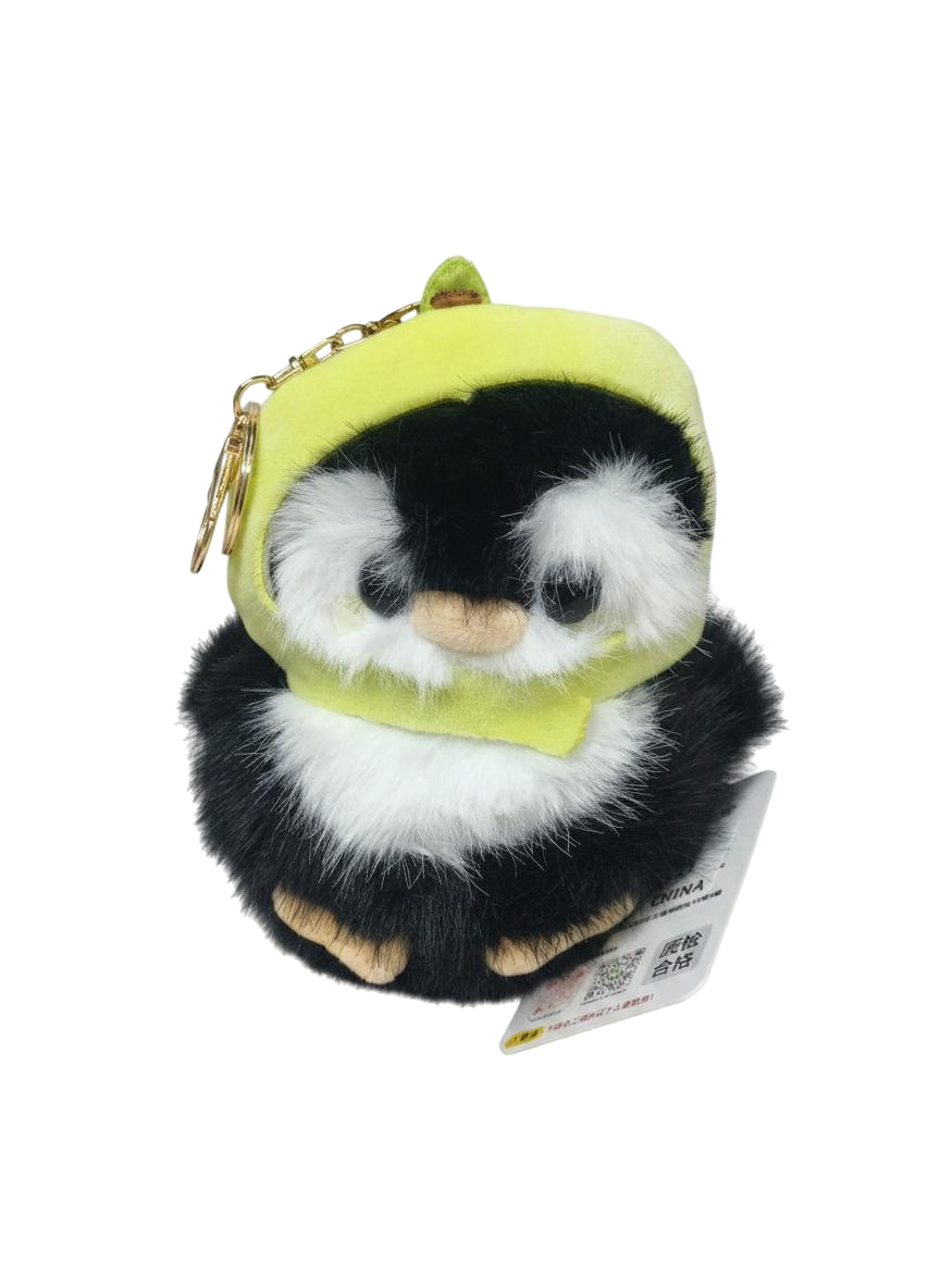 LLAVERO CON PELUCHE DE PINGUINO (VERDE)