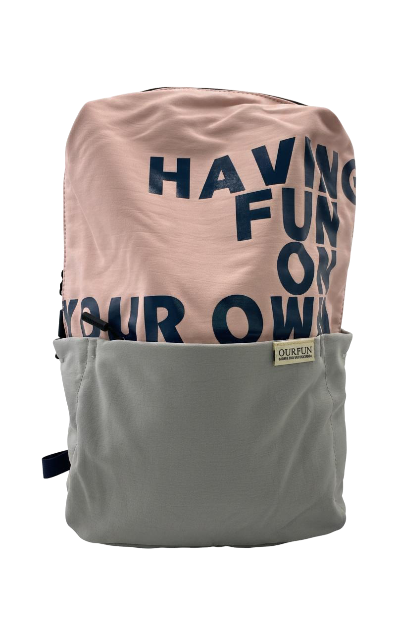BOLSO OUR FUN ESTAMPADO (ROSA/GRIS)