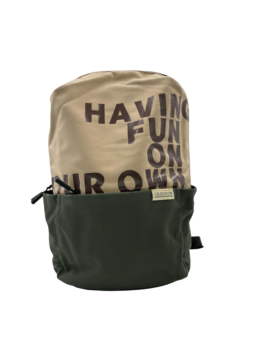 BOLSO OUR FUN ESTAMPADO (MARRON/VERDE)