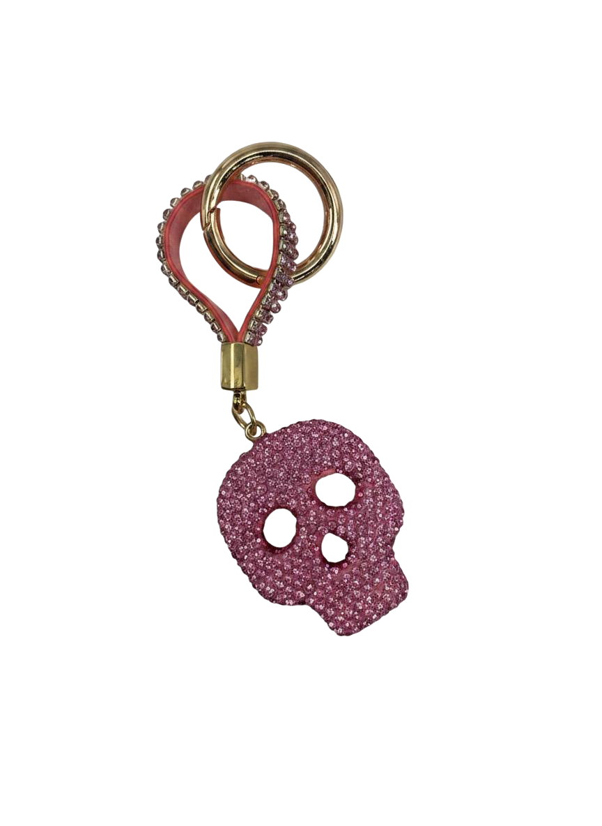 LLAVERO CALAVERA BRILLANTE (ROSADO)