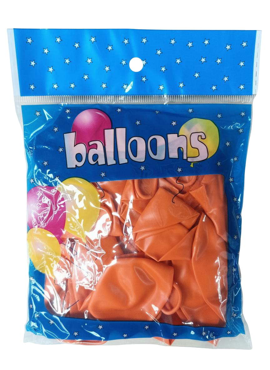 GLOBOS DE LATEX R12 PAQUETE DE 15PZAS (NARANJA)