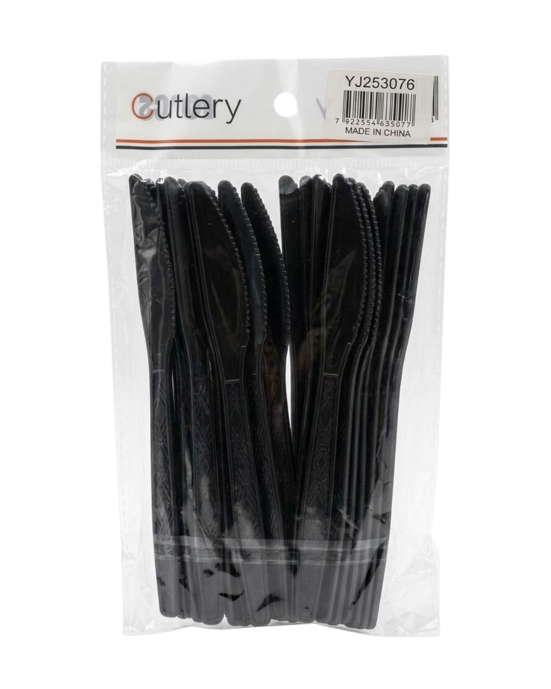 CUCHILLOS PLASTICOS 20 PZAS (NEGRO)