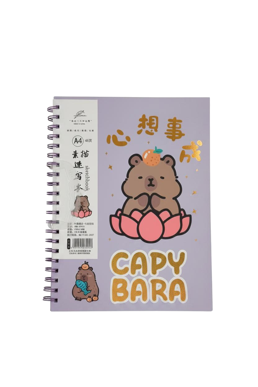 BLOCK DE DIBUJO CAPIBARA HORIZONTAL LILA