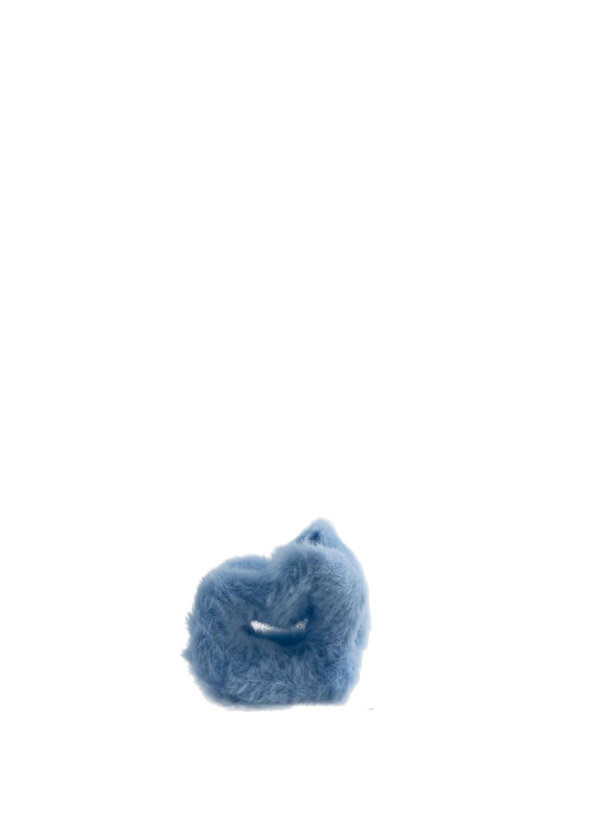 GANCHO PELUDITO CORAZON (AZUL )