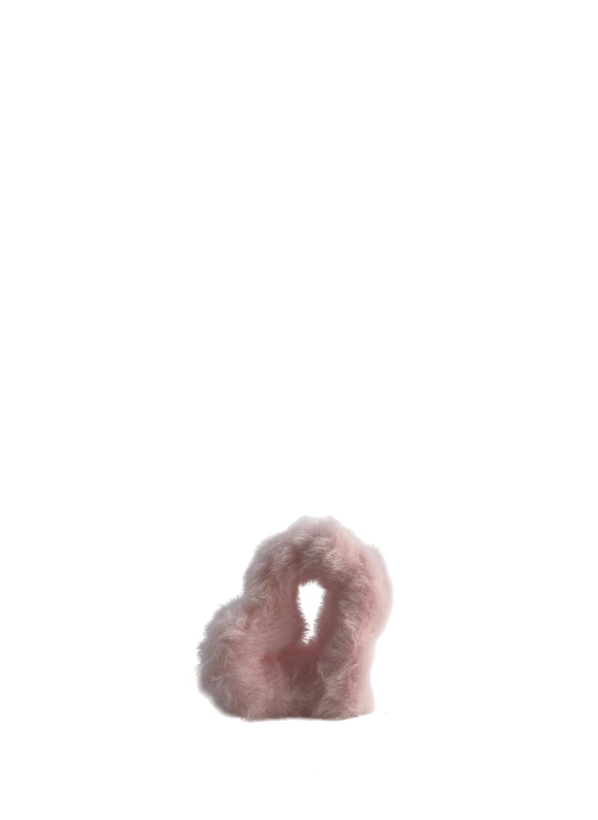 GANCHO PELUDITO CORAZON (ROSADO )