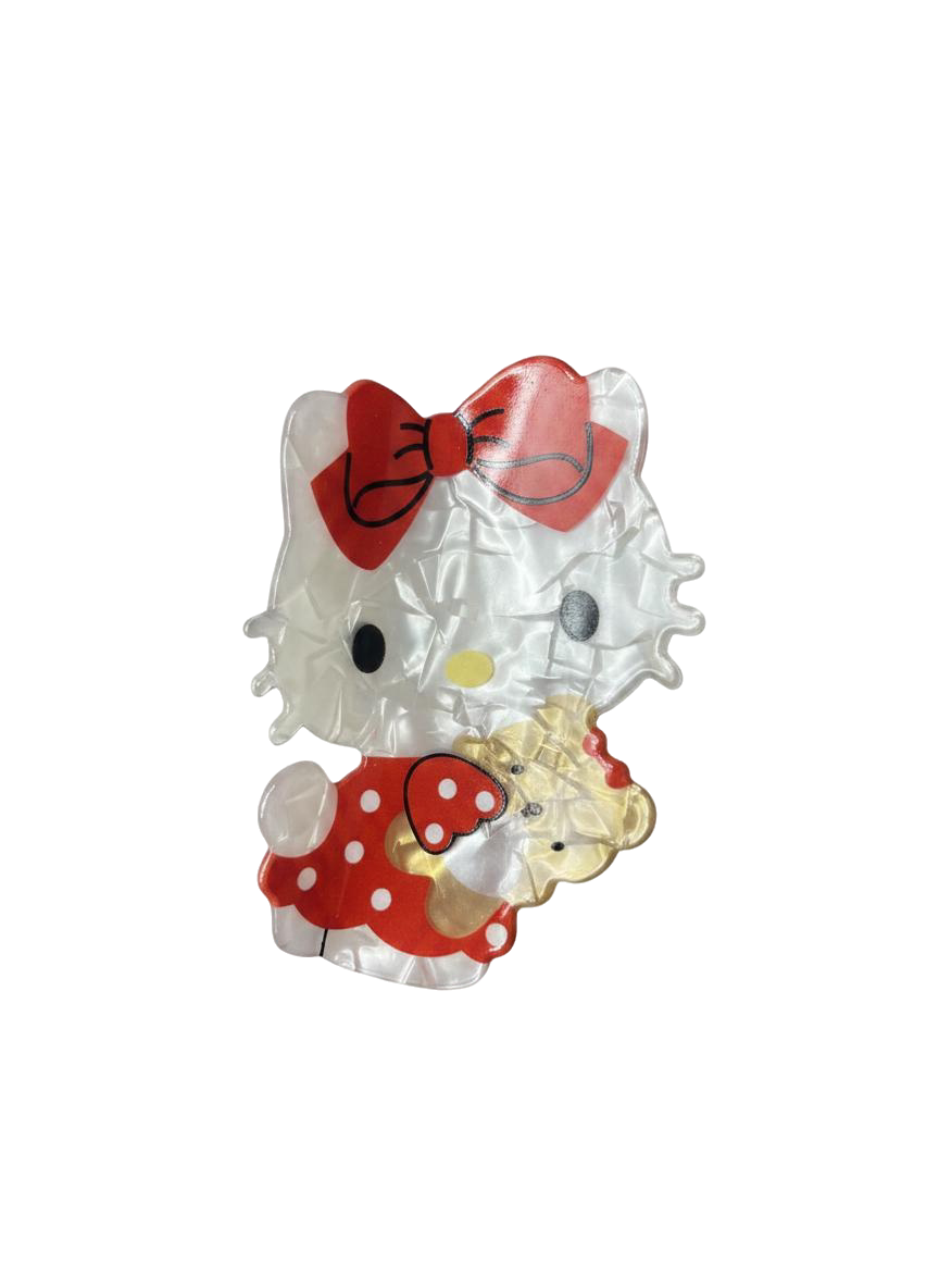 GANCHETA HELLO KITTY BLANCA/ROJO 