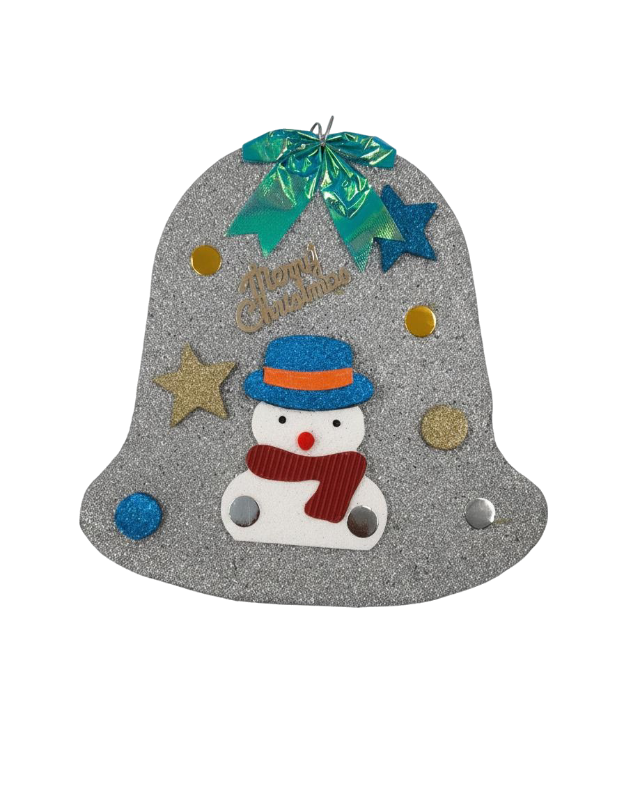 ADORNO CAMPANA C/MUÑECO DE NIEVE